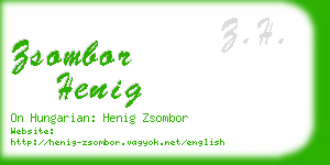 zsombor henig business card